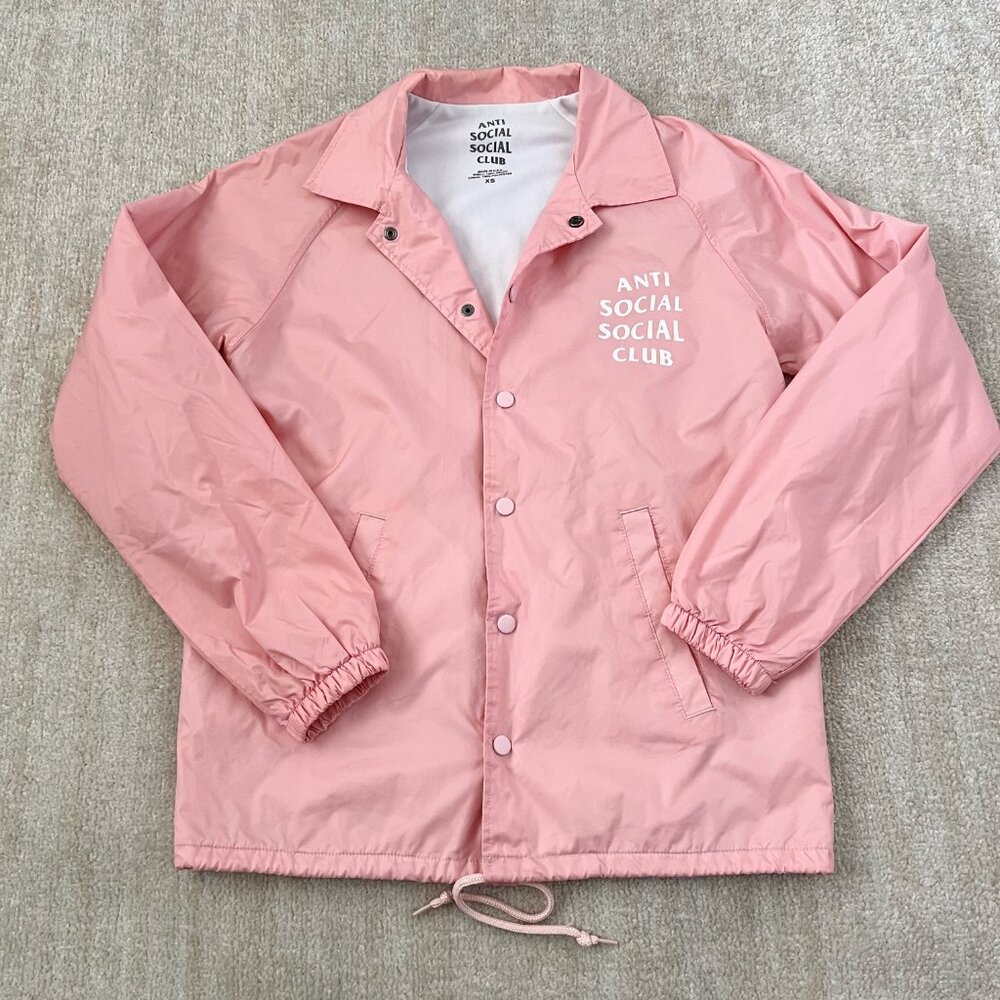 Anti Social Social Club ASSC Windbreaker Coaches Jacket XS Pink